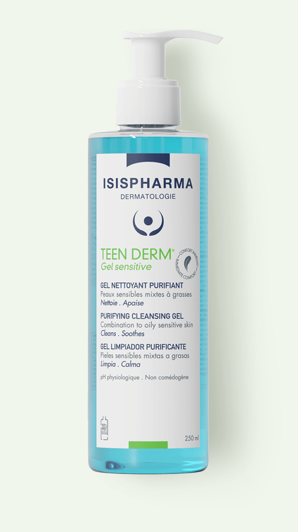 Isispharma Teen Derm Sensitive Gel Nettoyant Purifiant 250ml