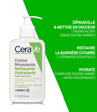 Cerave Crème Moussante Nettoyante Hydratante Peaux Normales à Sèches 236ml