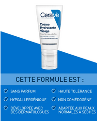 Cerave Crème Hydratante Visage Peaux Normales à Sèches 52ml