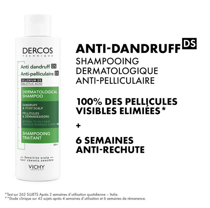 Vichy Dercos Anti-pelliculaire Shampooing Traitant Cheveux Normaux A Gras 200ml
