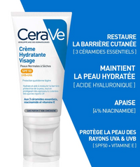Cerave Crème Hydratante Visage SPF50 Pour Peaux NORMALES À SÈCHES